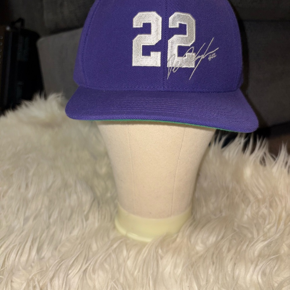 Purple Baseball Cap k-state with White '22' Embroidery
